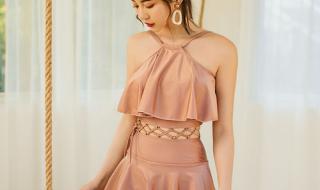 吊带泳衣遮副乳胖MM 吊带泳衣遮副乳胖MM